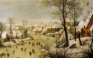 Pieter Brueghel st.: Zimní krajina s pastí na ptáky